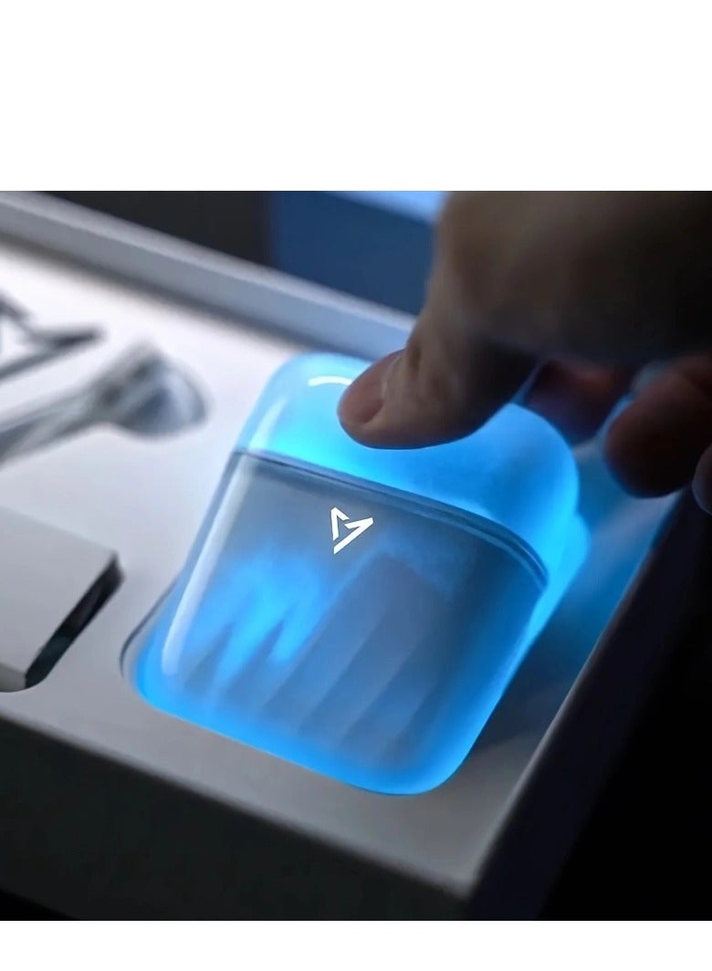 سماعات LIUP Pods - سماعات رأس لاسلكية حقيقية للألعاب Luminous Quicksand للألعاب مع خاصية إلغاء الضوضاء النشطة، وصوت عالي الدقة وعمر بطارية طويل - أزرق - Image 2