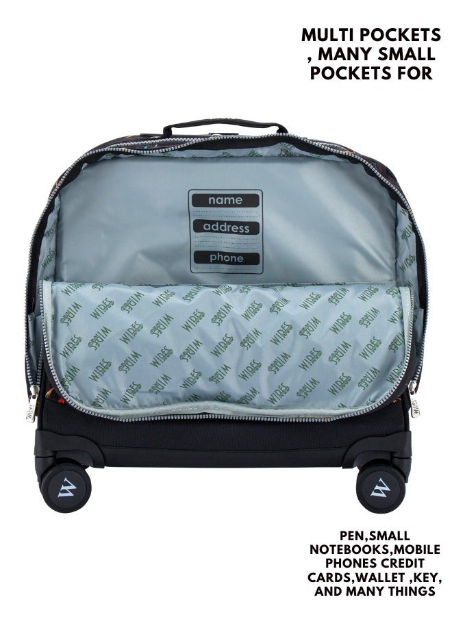 Wires 3 Piece Kids School Trolley Bag laptop compartment 8 Wheels With Lunch bag & Pencil Case  - Image 3