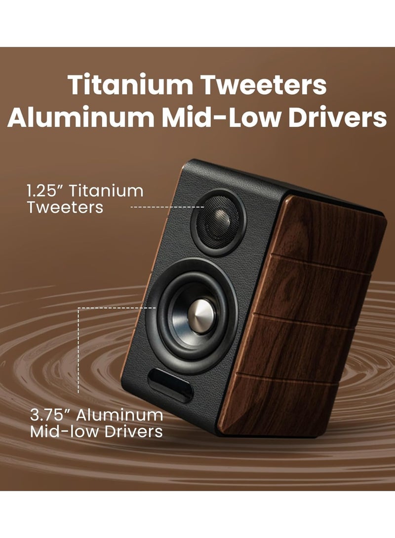 اديفير مكبرات صوت Edifier S880DB MKII Hi-Fi رفية، نظام مكبرات صوت نشط 2.0 ممتاز، شاشة صوت استوديو عالية الدقة 88 واط مع LDAC وBT5.3، مدخل USB-C/محوري/بصري/RCA ومخرج مضخم صوت للتلفزيون والكمبيوتر الشخصي ومشغل الأسطوانات - لون جوزي - Image 3