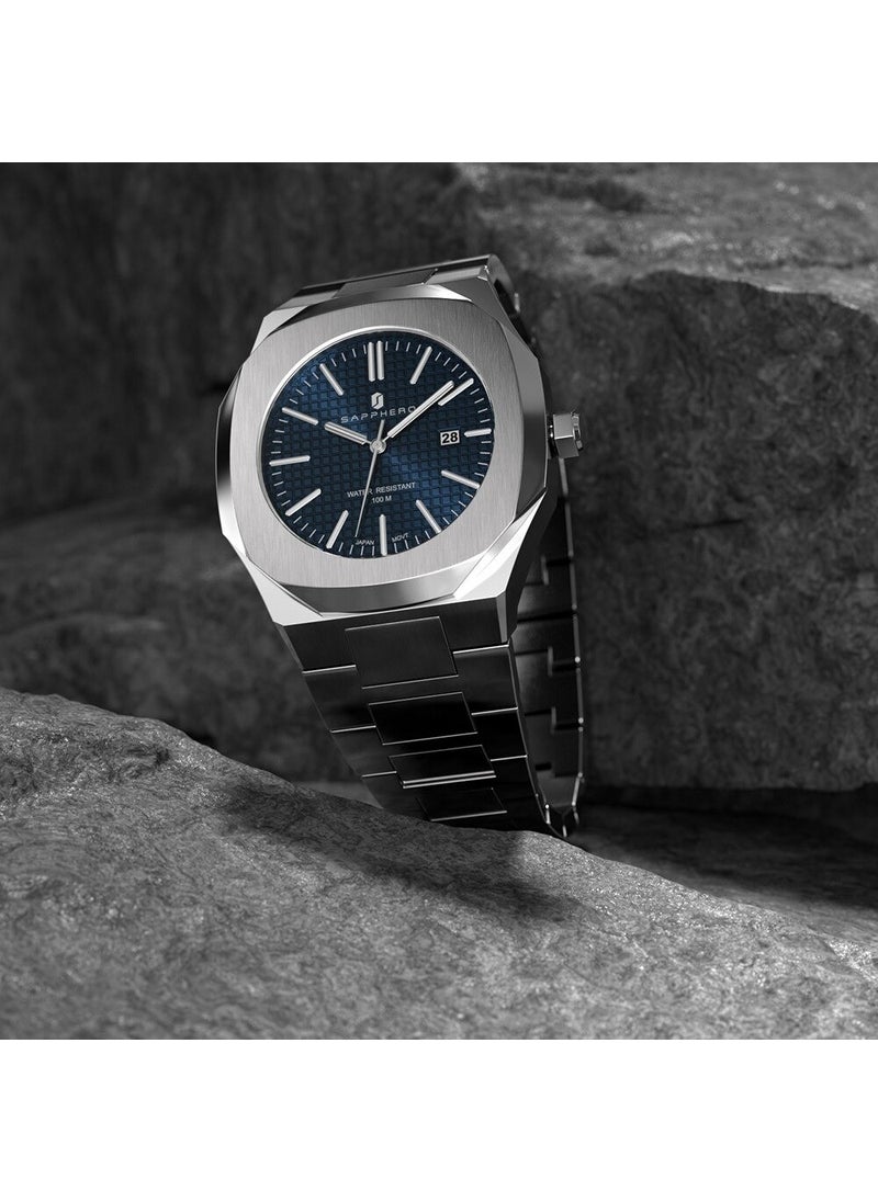 Sapphero - Original Made in Germany 100M Waterproof Japan Miyota Quartz Mechanism Stainless Steel Men's Wristwatch - Image 1