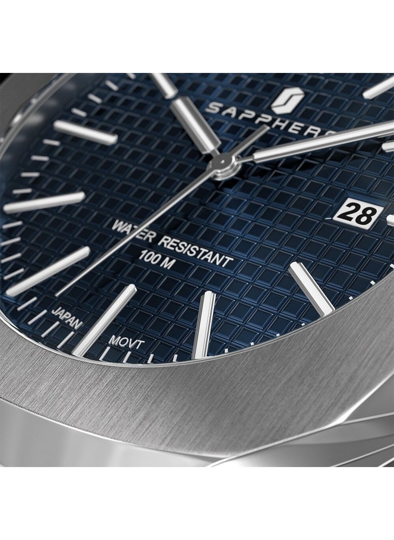 Sapphero - Original Made in Germany 100M Waterproof Japan Miyota Quartz Mechanism Stainless Steel Men's Wristwatch - Image 1