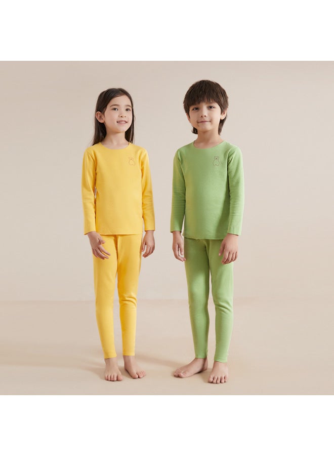 مجموعة الملابس الداخلية الحرارية للطفل في الخريف والشتاء، بنطلونات أطفال ألمانية، لونجونز من الفرو، قميص مبطن متوسط وكبير للأطفال، بيجاما - Image 4