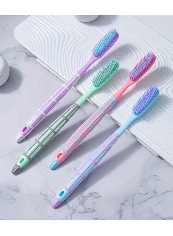 جلوسكي الشعر الناعم للبالغين فرشاة الأسنان رأس طويلة إضافية فرشاة الأسنان المنزلية معبأة بشكل فردي 1pc/4pcs - Image 3