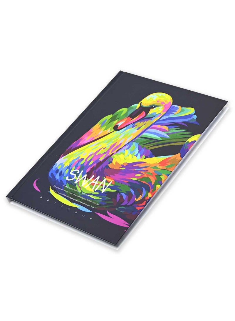 FIS Pack Of 5 Hard Cover Notebook, 96 Sheets A4 Swan Design 3 -FSNBHCA496-SWA3 - Image 1