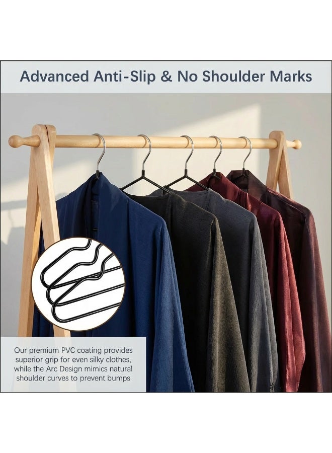 ZAYVA 50-Piece Non-Slip Hanger Set, Heavy Duty & Space Saving for Clothes - Black - Image 4