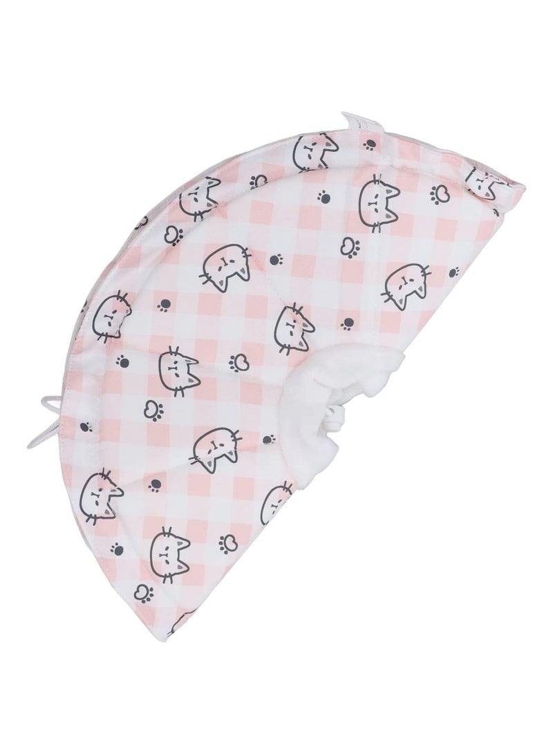 Zikra Cat Cone Collar, Adjustable Cute Pet Recovery Collar After Surgery with Drawstring Design, Soft Breathable Anti-bite Stops Cats / Kittens / Puppies from Licking (Pink, S) - Image 4