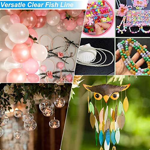 Cerpourt Clear Fishing Wire,755FT Monofilament Fishing Line,Clear String for Hanging,Strong Wire Invisible Nylon Thread for Hanging Balloon,Garland,Picture,Crafts,Decorations,Suitable for Beading Sewing - Image 5