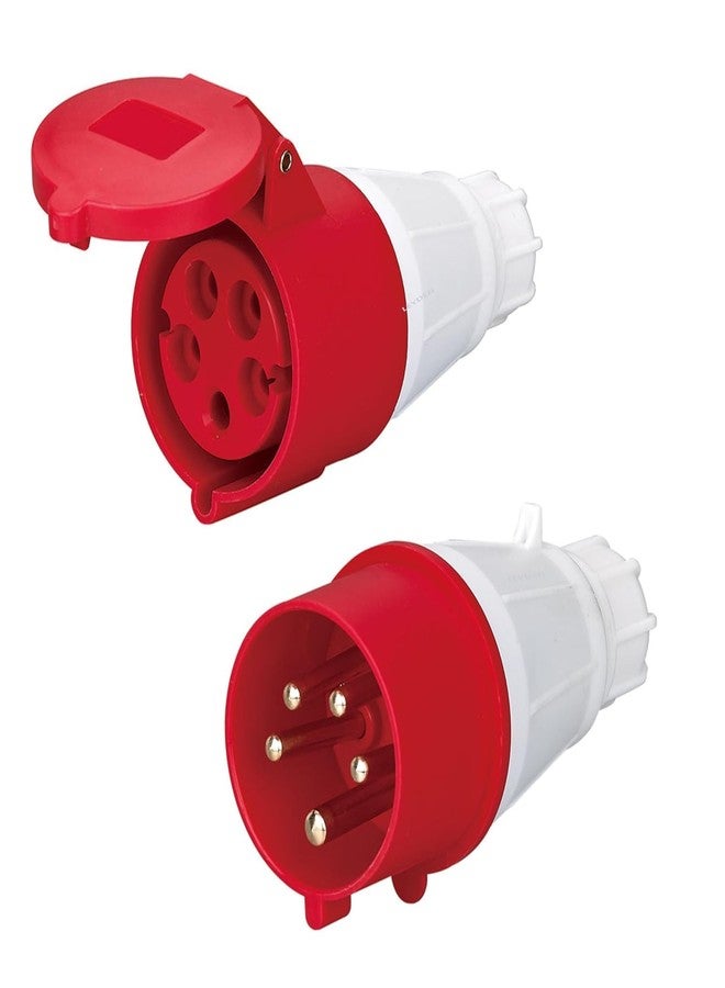 LEYDEN® 32A 220-440VAC Industrial Panel Socket With IP44 Waterproof Plug - 5 Pin Male Female Connector