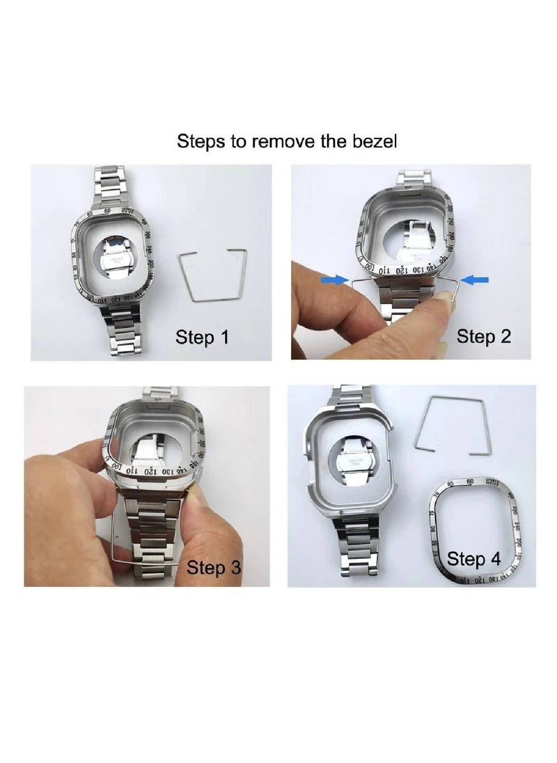 CAVIAR - Apple Watch Ultra 49mm Stainless Steel Case Band Luxurious and Exclusive  Metal Mod Kit For iWatch Series Ultra Metal Bezel Black - Image 1