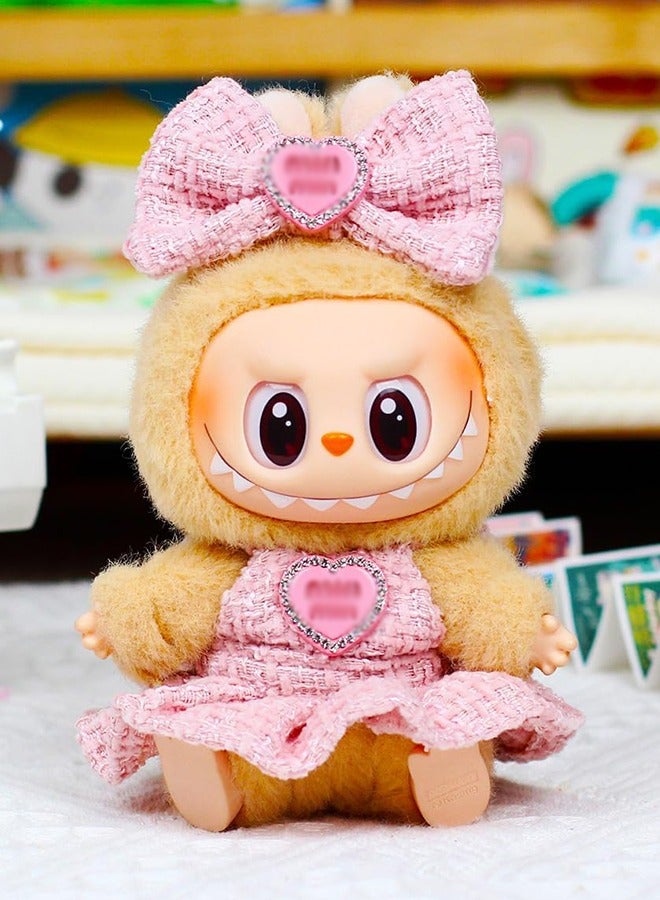 Decorative Dress for Laabubu, Fits 5.91-6.7 inch Laabubu Dolls, Luxury Chic Style Set, High-End Fashion Accessories, Pink Heart Design with Rhinestones, Outfit Clothing Set (NO Doll)  - Image 2