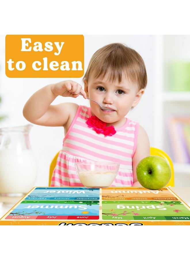 OBUSATT Educational Plastic Placemats for Kids Set of 6 Washable Preschool Toddler Placemat Non Reusable Children Montessori Eat Table Mat for Nursery Kindergarten Homeschool Classroom Dining Table - Image 5