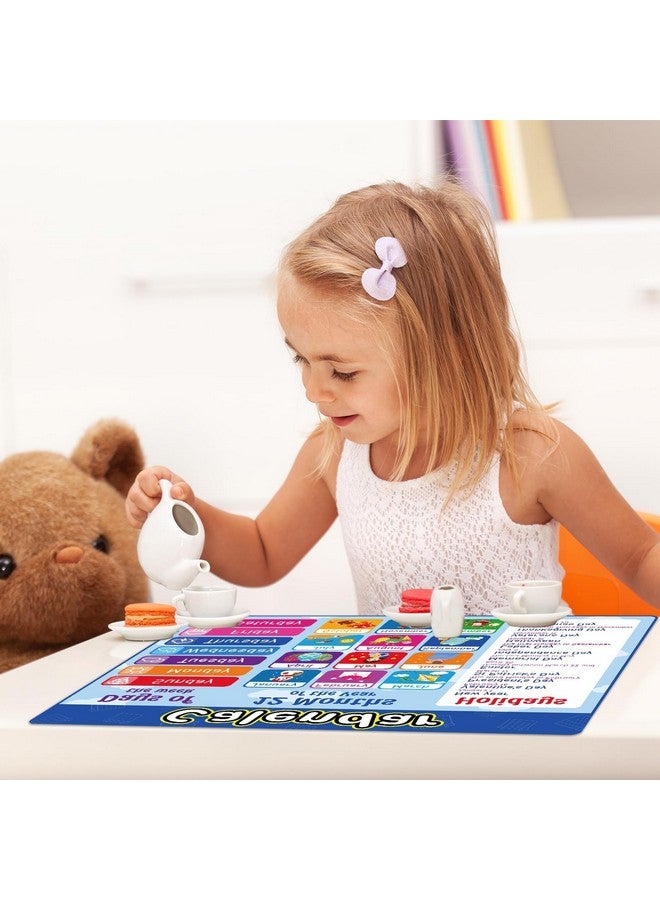 OBUSATT Educational Plastic Placemats for Kids Set of 6 Washable Preschool Toddler Placemat Non Reusable Children Montessori Eat Table Mat for Nursery Kindergarten Homeschool Classroom Dining Table - Image 4