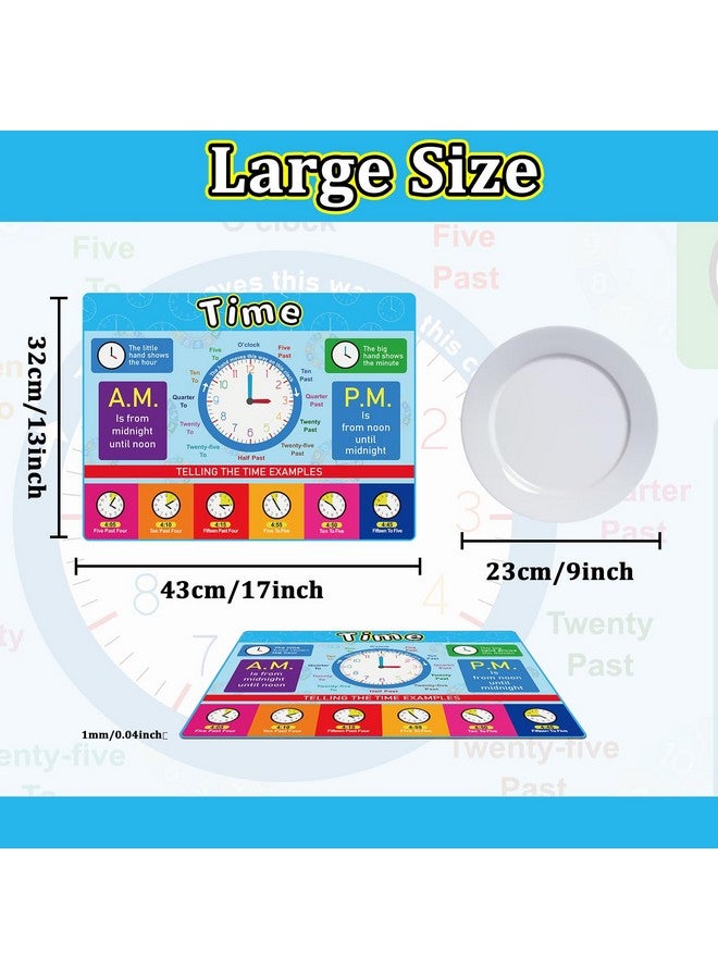 OBUSATT Educational Plastic Placemats for Kids Set of 6 Washable Preschool Toddler Placemat Non Reusable Children Montessori Eat Table Mat for Nursery Kindergarten Homeschool Classroom Dining Table - Image 2