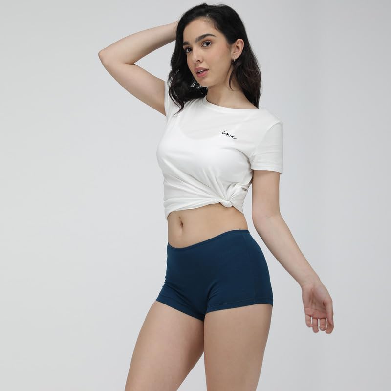 Amul Comfy Pack of 5 Multicolor Women Boy Shorts. - Image 4