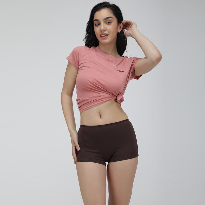 Amul Comfy Pack of 5 Multicolor Women Boy Shorts. - Image 3