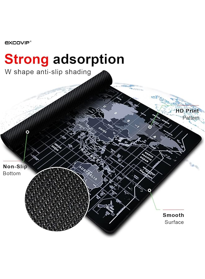 excovip Gaming Mouse Pad Xxl Anti Skid 900X400Mm Mouse Pads Extended Large Desk Pad World Map Keyboard Mousepad Upgrade Version 9640 - Image 4