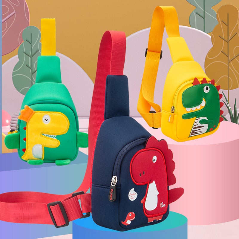 Orang Children'S Schoolbag Kindergarten Children'S Schoolbag Cartoon Cute Dinosaur Baby Chest Bag Printable Logo - Image 2
