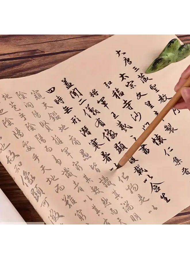 Wang Xizhi Saint Teaching Sequence Long Scroll Xuan Paper Inkstick Calligraphy Practice Sheet For Adults Water Tuning Song Head Ancient Chinese Script With Red Ink - Image 1