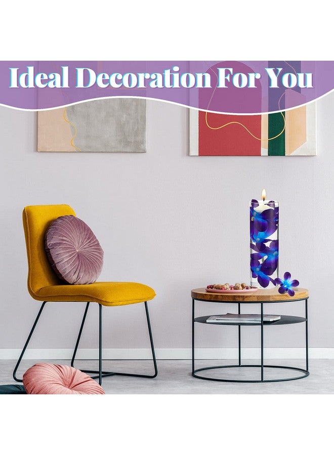 كانلير 8 قطع من زهور الأوركيد الاصطناعية باللون الأزرق والأرجواني وحشوات مزهرية زهور الأوركيد الاصطناعية باللون الأرجواني لقطع مركزية لطاولات الزفاف وحشو الشموع العائمة وديكورات طاولات حفلات الزفاف وأعياد الميلاد - Image 4