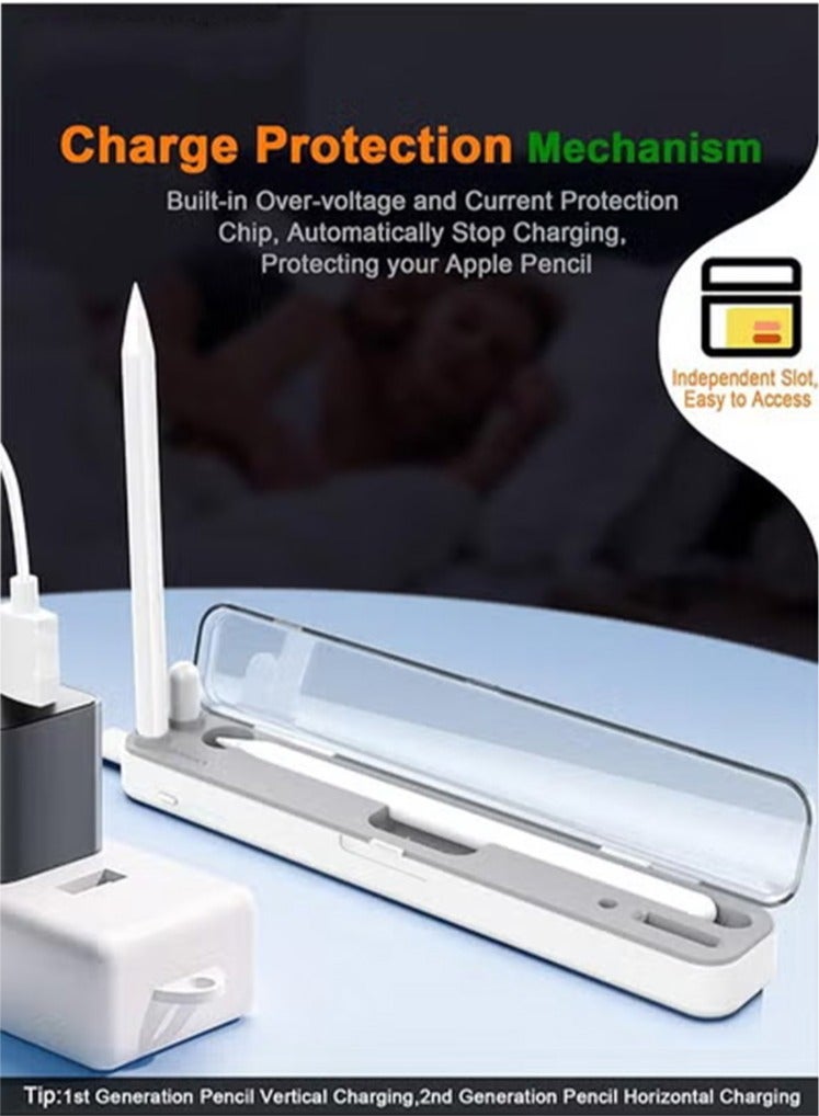Magnetic Wireless Charging Case Compatible with Apple Pencil 2nd Generation u0026 1st, Charger Dock for iPad Stylus Pen, Carrying Case u0026 Storage Protective Box for iPad Penceil - Image 5
