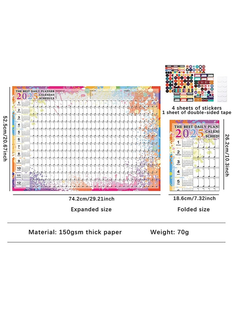 RATSAW - Magic Park 2025 Calendar Planner Sheet Wall Calendar Yearly Daily Schedule Poster Calendar To Do List Annual Planner for Office Supplies Retro - Image 1
