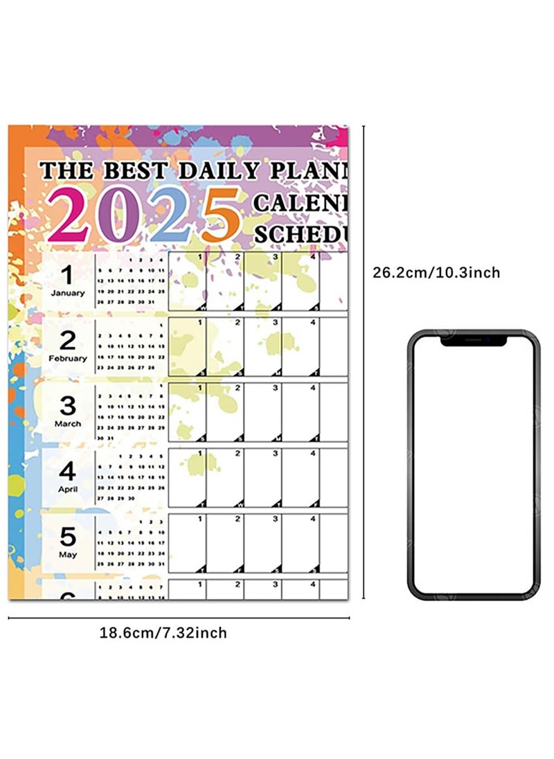 RATSAW - Magic Park 2025 Calendar Planner Sheet Wall Calendar Yearly Daily Schedule Poster Calendar To Do List Annual Planner for Office Supplies Retro - Image 1