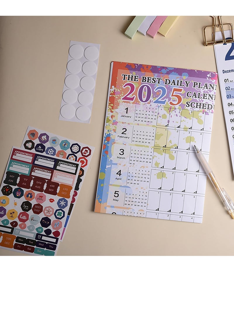 RATSAW - Magic Park 2025 Calendar Planner Sheet Wall Calendar Yearly Daily Schedule Poster Calendar To Do List Annual Planner for Office Supplies Retro - Image 1