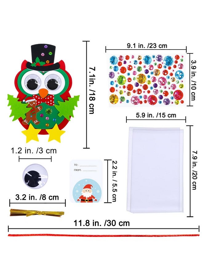 Winlyn 24 Sets Christmas Craft Kits Winter Crafts DIY Christmas Owl Ornaments Decorations Art Sets Foam Owl Christmas Tree Holiday Stickers for Kids Festival Home Classroom Activities Party Favors - Image 2