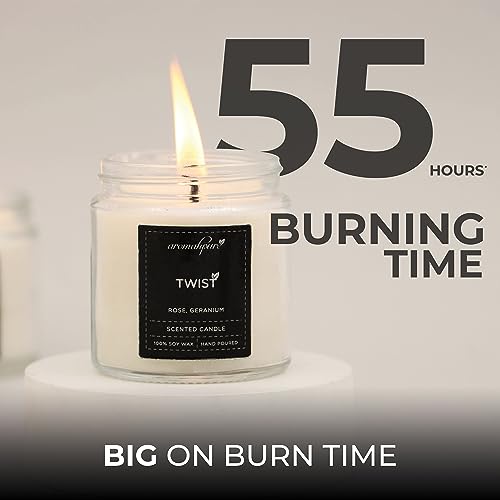 Aromahpure Scented Candles (55 Hours) (100% Soy Wax)- Handcrafted | Smoke-Free | Joyful Lavender, Twist Fragrance-Rose & Geranium Candles for Home & Gift Sets, IFRA Certified - Image 5