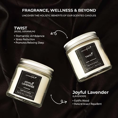 Aromahpure Scented Candles (55 Hours) (100% Soy Wax)- Handcrafted | Smoke-Free | Joyful Lavender, Twist Fragrance-Rose & Geranium Candles for Home & Gift Sets, IFRA Certified - Image 4