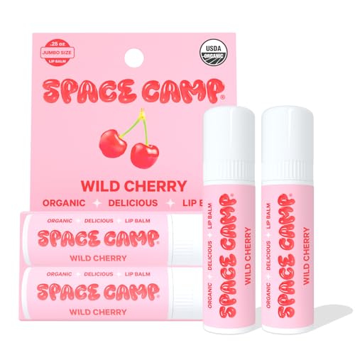 Space Camp Wellness Jumbo Lip Balm - Wild Cherry Organic Flavored Balm (2 Pack) - Image 1