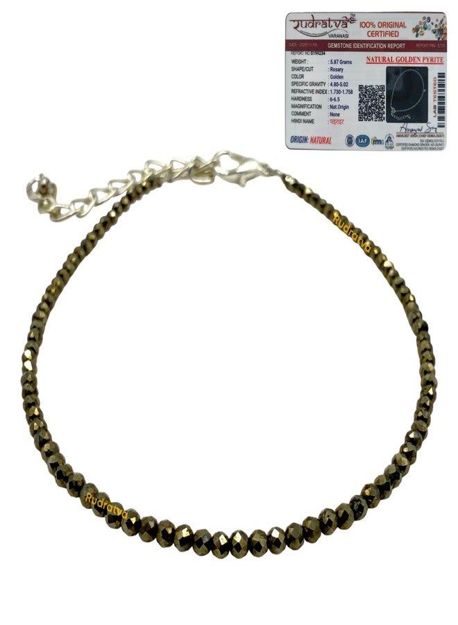 Rudratva Raw Pyrite Anklet | Stone of Money, Protection & Power | Pyrite Anklet for Women | Best Gift Items | Spiritual Jewellery for Women Prosperity & Positive Energy - Image 1