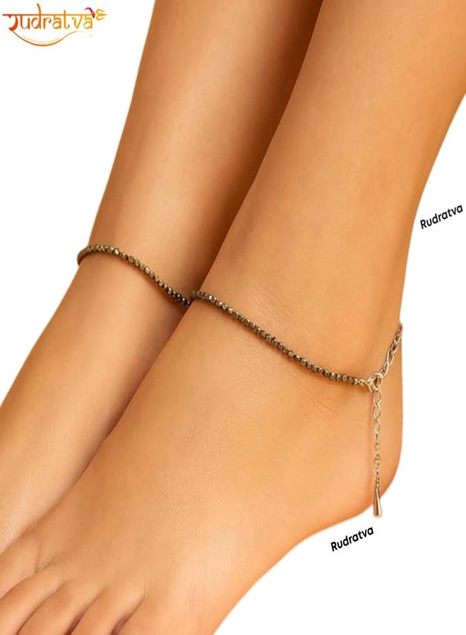 Rudratva Raw Pyrite Anklet | Stone of Money, Protection & Power | Pyrite Anklet for Women | Best Gift Items | Spiritual Jewellery for Women Prosperity & Positive Energy - Image 4