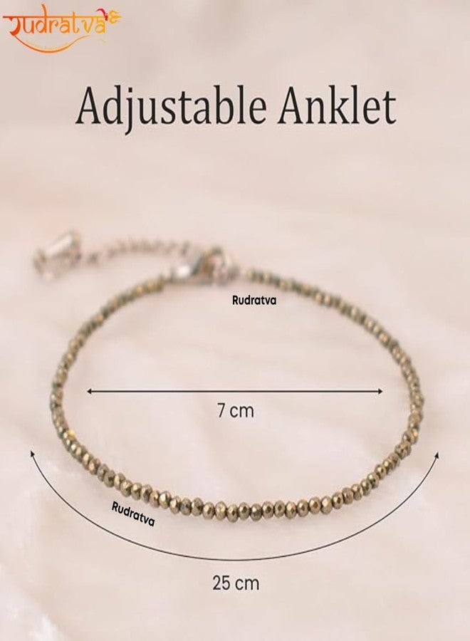 Rudratva Raw Pyrite Anklet | Stone of Money, Protection & Power | Pyrite Anklet for Women | Best Gift Items | Spiritual Jewellery for Women Prosperity & Positive Energy - Image 5