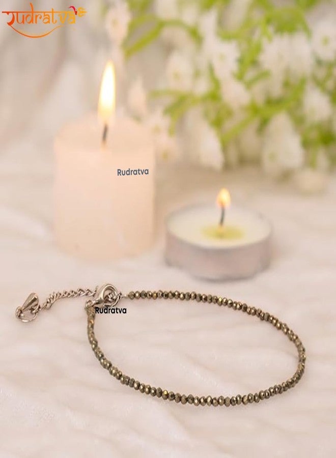 Rudratva Raw Pyrite Anklet | Stone of Money, Protection & Power | Pyrite Anklet for Women | Best Gift Items | Spiritual Jewellery for Women Prosperity & Positive Energy - Image 2