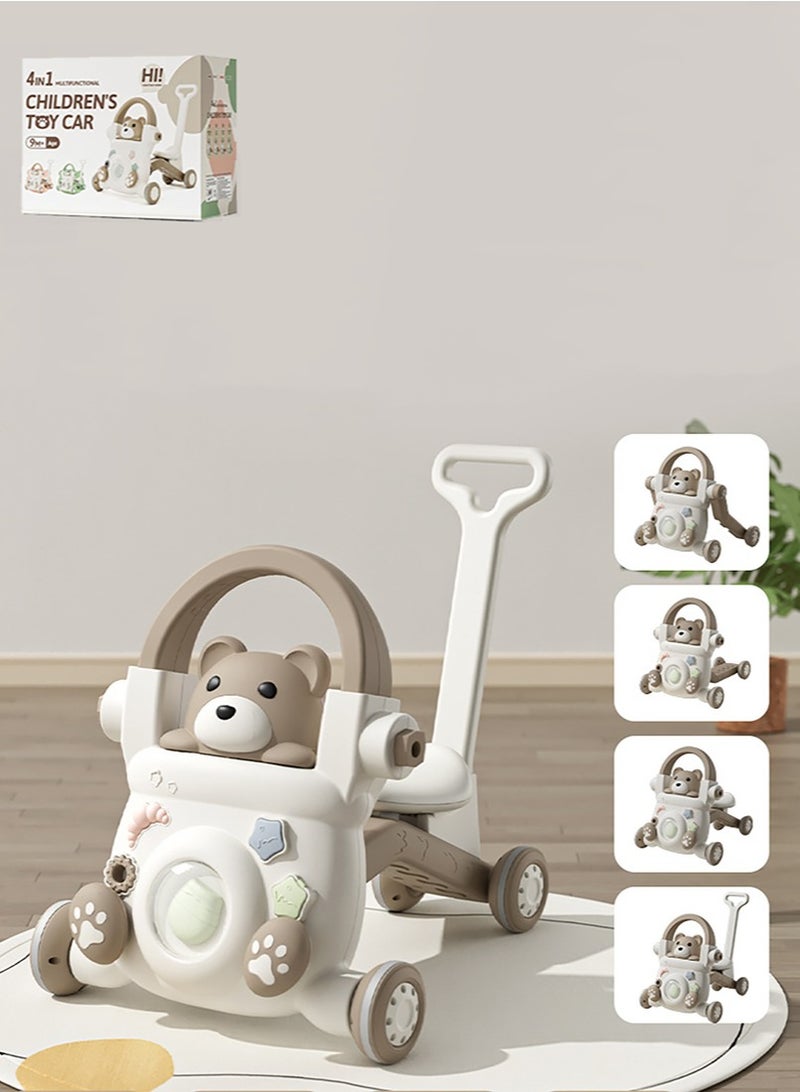 إسكدنيا مشاية أطفال 4 في 1، مشاية تعلم الجلوس والوقوف، يمكن تجميعها في عربة أطفال/سكوتر/دراجة نارية/عربة أطفال، مناسبة لعربة أطفال من عمر 6 إلى 24 شهرًا، هدية مثالية للأطفال حديثي الولادة - Image 1