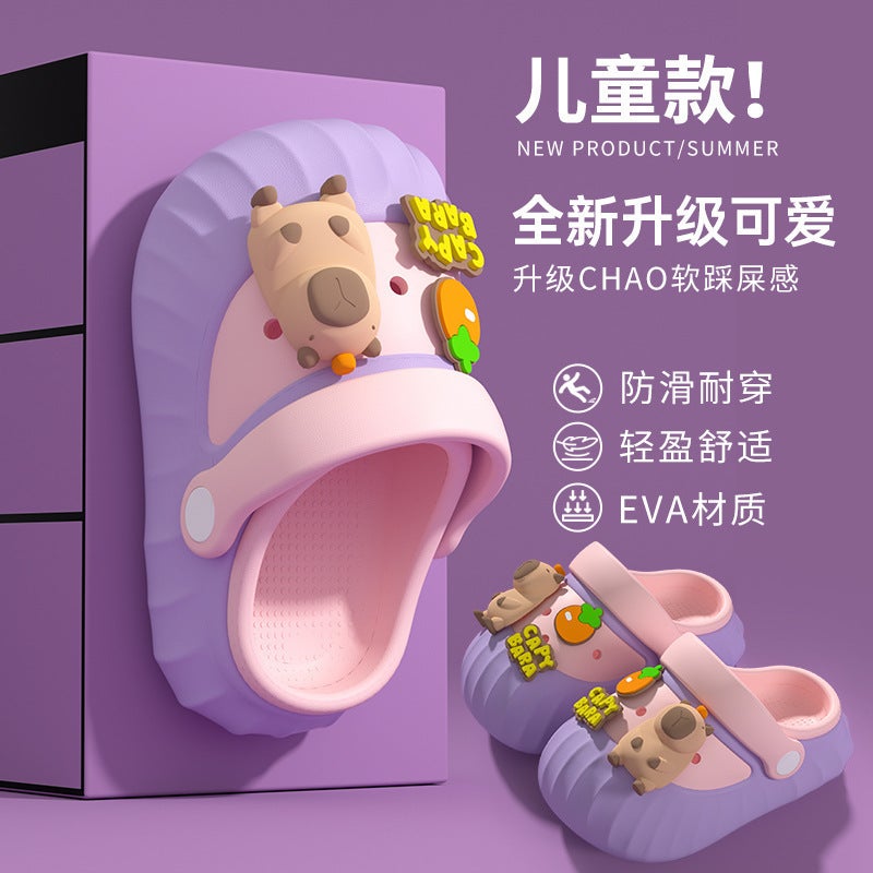 Three-Dimensional Kapibara Kidsren'S Clogs New Summer Boys' Non-Slip Slippers Baby Girls' Sandals - Image 5