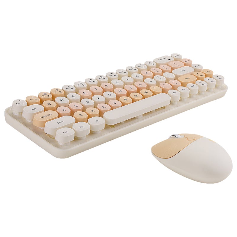 Mofii 2.4G Wireless Keyboard Combo 68 Keys Wireless Keyboard Ergonomic 3-gear Adjustable DPI Yellow - Image 1