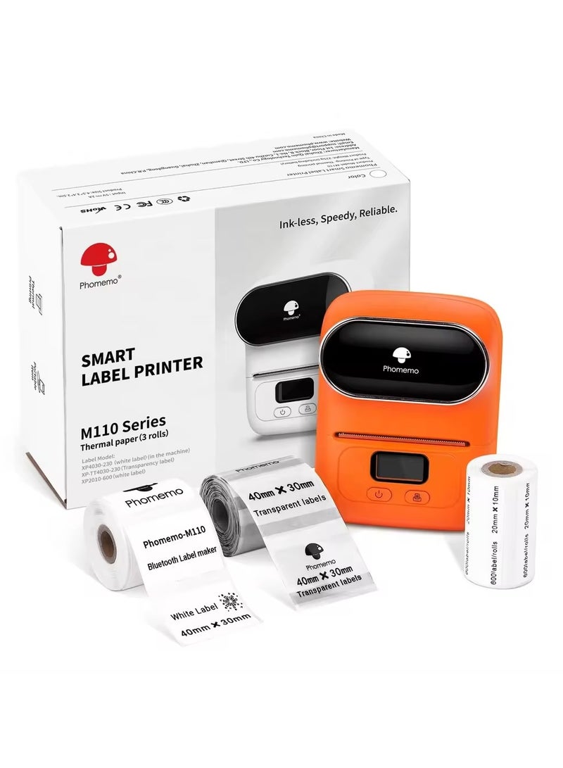 Phomemo M110 Label Maker Thermal Printer with 3 Roll Paper - Image 1