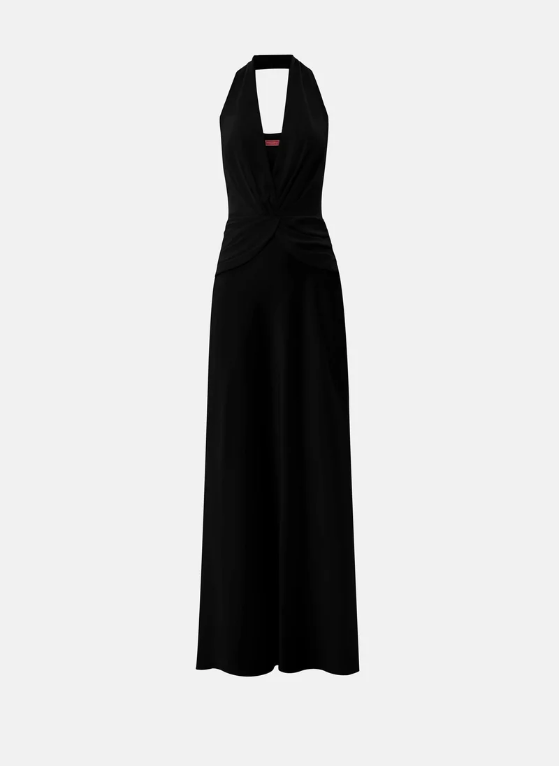 Lichi Satin maxi dress with draped bodice