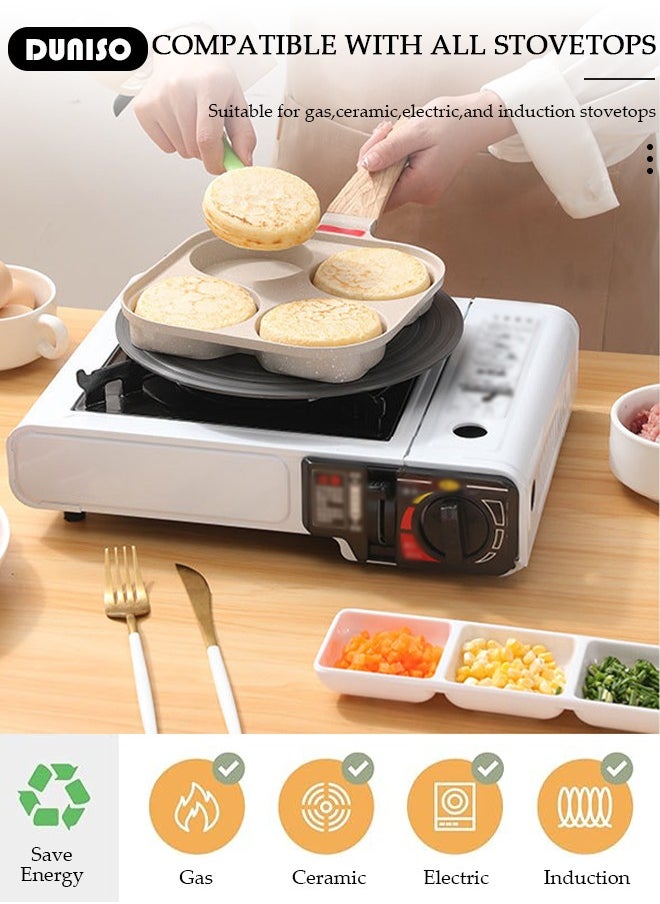 DUNISO Nonstick Egg Frying Pan of 4 Cups, Healthy Breakfast Pan Saucepan Pancake Pan for Gas and Induction Stove Tops Cookware Omelette Pan Cooker Kitchen Tool Indoor Outdoor Camping  - Image 4