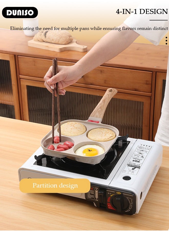 DUNISO Nonstick Egg Frying Pan of 4 Cups, Healthy Breakfast Pan Saucepan Pancake Pan for Gas and Induction Stove Tops Cookware Omelette Pan Cooker Kitchen Tool Indoor Outdoor Camping  - Image 5