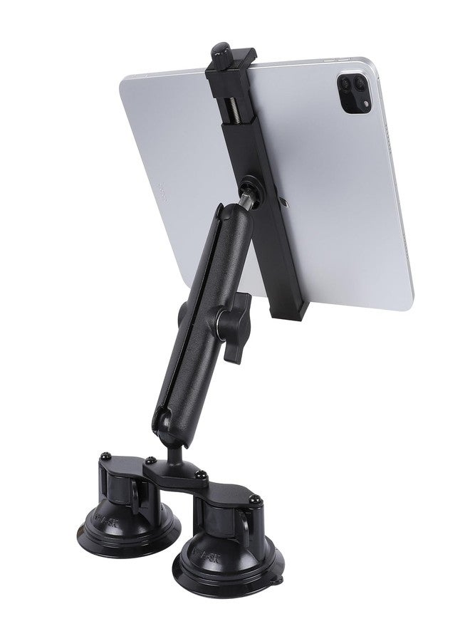 FPN iPad Pro 12.9 Inch Tablet Mount with Dual Suction Cup Base for Car Windshield, Aluminum Arm Heavy Duty, Tablet Suction Holder for Window, Compatible with 6.5-12.9" Tablets - Image 1