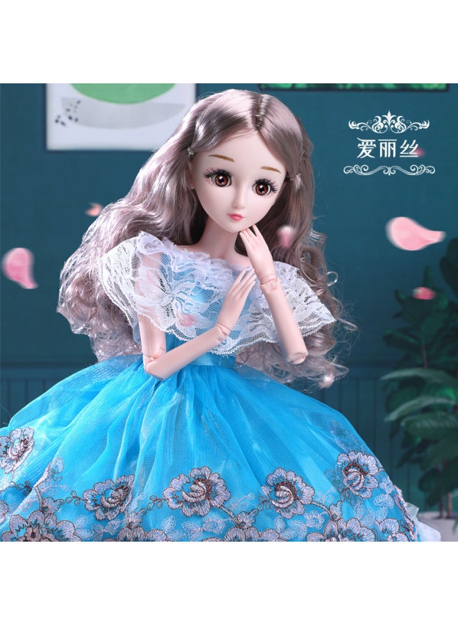 Tongle Barbie Doll Large Gift Box Suit 60cm Simulation Girl WEDDING PRINCESS Children's Toy Gift-Color:6001 Princess Alice-Height:Standard Edition + Blink + Headdress + Necklace + Panoramic Gift Box - Image 1