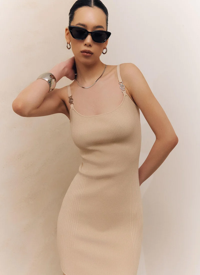Lichi  Jersey mini dress with strap decor for Women | Best Price UAE