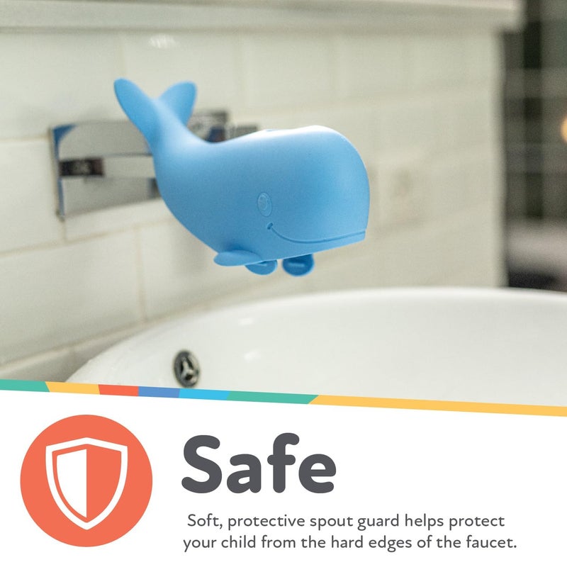 Nuby Bathtub Safety Spout Guard - Compatible with Most Standard Faucets - Bath Toys - Whale - Image 4