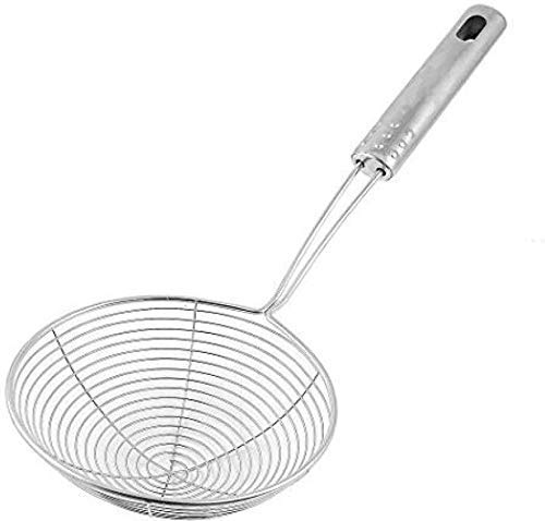 Uprise Trader Heavy Duty Professional Standard Stainless Steel Deep Fry Jhara Mesh Ladle Jharni Wire Skimmer Puri Strainer Frying Spoon Spoon Filter with Handle for Perfect Oil Extraction 16 cm  - Image 1
