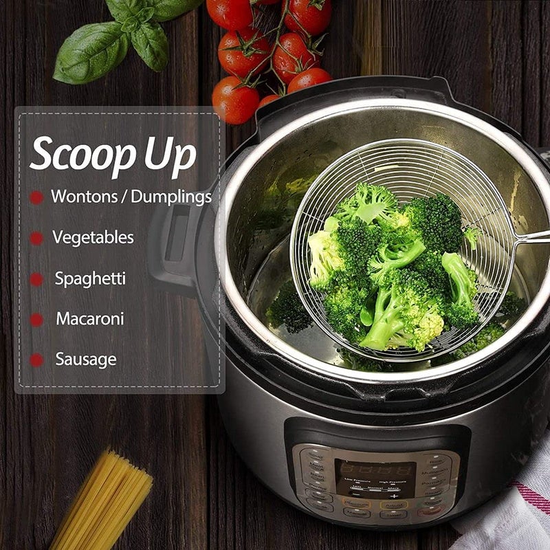 Uprise Trader Heavy Duty Professional Standard Stainless Steel Deep Fry Jhara Mesh Ladle Jharni Wire Skimmer Puri Strainer Frying Spoon Spoon Filter with Handle for Perfect Oil Extraction 16 cm  - Image 5