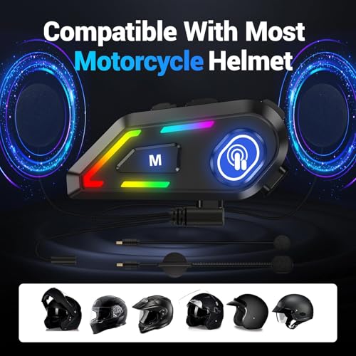 EDYELL Motorcycle Helmet Bluetooth on Ear Headset,Connects to 2 Phones at The Same Time Using Music & GPS,Waterproof & Dustproof,Supports Android & iOS,Compatible with All Helmets (EDYELL-C5001) - Image 3