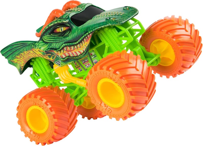 Monster Jam Dragon 1:24 Scale Monster Truck, Official Die-Cast Vehicle with BKT Rubber Tyres and Suspension, Collectible Toy for Kids Aged 3 Years and Up - Image 3